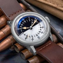 THORN Uhr für Herren, 36 mm Durchmesser, Schiffshorloge, 24 Stunden Festplatte, Zweiter Weltkrieg, Retro-Militäruhr, NH34A-Uhrwerk, automatisch, mechanisch
