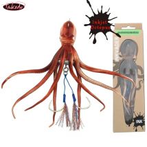 TAKEDO MY14 180G 200G 250G 300G Pesca in mare Esca per polpo con doppio gancio Esca morbida Trouling Richiamo Pesca in barca per pesce rosso
