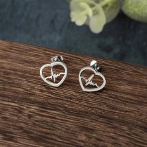 Mode Herz Ohrstecker Edelstahl Herzschlag Ohrringe für Frauen