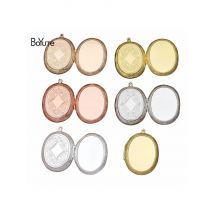 BoYuTe (5 Pieces/Lot) Fit Oval 30*40MM Cabochon Blank Locket Base Diy Handmade Photo Locket Pendant Jewelry Acceosrries