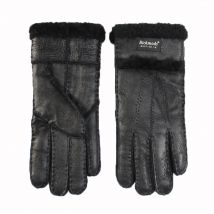 New winter women's sheepskin fur gloves Thickened warm wool lining windproof leather driving gloves
