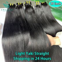 Light Yaki Straight 100% Raw Virgin Human Hair Extensions Wholesale #1B Natural Black Human Hair Weave Bundle Salon Supply