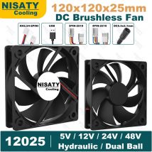Nisaty Cooling Black 5V/12V/24V/48V 120mm PC Fan Computer Cooling Fan