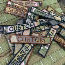 Multicam Custom Patch Namensband, Klettrahmen, Stickerei, Text mit mehreren Schriftarten, Farbe Hebräisch, kyrillisch, Russland, Spanien, Frankreich