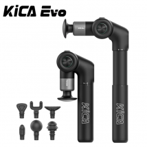 KiCA Evo Pistola per fascia Pistola per massaggio muscolare portatile 15 kg Impatto 3200 giri/min con 6 testine per massaggio Asta di prolunga da 9 cm Lega di alluminio
