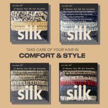 100% czysty jedwab morwowy 6A gumka do włosów ręcznie robione opaski do włosów kobiety dziewczyna akcesoria do włosów Pure Color naturalne gumki do włosów Box 6 sztuk