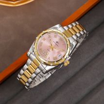 Neue Herren Quarzuhren klassische Luxus Freizeit Edelstahl Roségold Armbanduhr für Paar Geschenk Datum Woche Chronograph