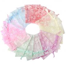 10 teile/los Neue Blume Organza Geschenk Taschen 10x14 cm 13x18 cm 16x23 cm hochzeit Schmuck Geschenk Tasche Süßigkeiten Verpackung Kordelzug Beutel