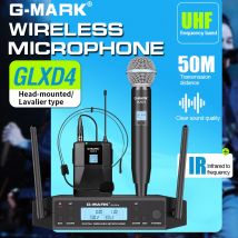 Bezprzewodowy mikrofon krawatowy G-MARK GLXD4 UHF profesjonalny zestaw słuchawkowy z klipsem Mic Bodypack regulacja częstotliwości 50M na pokaz imprezowy