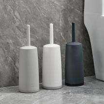 WORTHBUY Splash Proof Handle Toilet Brush With Base Soft Bristle Plastic Toilet Cleaning Brush Bathroom Toilet Cleaning Tools