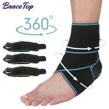 BraceTop 1 PC Ankle Support Adjustable Ankle Brace Breathable Nylon Material Super Elastic and Comfortable Perfect for Sports
