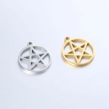 5 sztuk/partia ze stali nierdzewnej Metal DIY wisiorki naszyjniki dla kobiet mały Pentagram Charms do tworzenia biżuterii artykuły do ​​rękodzieła