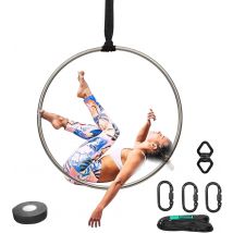 Conjunto de aro aéreo Lyra de 90cm y 25mm, aro Lyra profesional con aparejo, accesorios de seguridad resistentes para estudio de rendimiento de circo