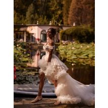 Bezauberndes schulterfreies Hochzeitskleid 2026, klassisches Brautkleid aus Tüll, formelles, bodenlanges Kleid für formelle Anlässe, individuell anpassbar