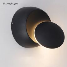 Lampada da parete a LED rotazione di 360 gradi applique da parete interna regolabile decorazione da parete da comodino lampade da parete rotonde moderne Creative
