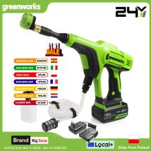 Greenworks 24V Pulitore ad alta pressione 600 PSI 400W Lavatrice per auto autoadescante Rondella portatile ricaricabile Batteria da 4,0 Ah e caricabatterie