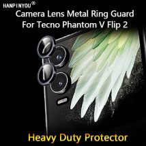 1Pack=2Rings For Tecno Phantom V Flip2 / Fold2 Ultra Thin Camera Lens Protector Metal Ring Guard Tempered Glass Film Cover Cap