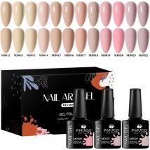 12-teiliges Gel-Nagellack-Set, nacktes Rosa, DIY-Nagelkunst, Malerei, UV-Gel, semi-permanent, Soak-Off-Lack-Set für Nägel, Maniküre-Design