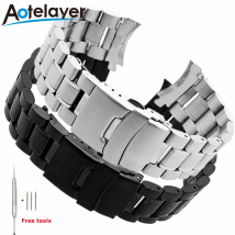 20mm 22mm massiver Edelstahl gebogenes Ende Uhren armband Universal Uhren armband Falt uhr Schnalle Uhr Zubehör mit Werkzeug