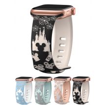 Strap For Apple Watch Band 45mm 44mm 42mm 46mm 49mm 41mm 40mm Silicone Engraved Bracelet Correa Series 10 8 9 7 SE 6 5 4 Ultra
