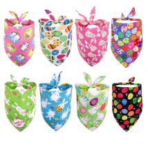 50pcs Dog Bandana Rabbit Easter Pet Accessories Small Dog Cat Bandanas Scarf  Puppy Bib Holiday Dog Products Pet Supplies