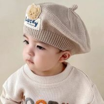 Baby-Strickmütze – süße Wintermütze für Neugeborene für Jungen und Mädchen, weiche, dehnbare Totenkopfmütze, 0–8 Monate, warm, mit Fleece gefüttert