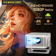 Projektor Magcubic 900ANSI Android 14 z automatycznym ustawianiem ostrości, obsługą 8K natywnego rozdzielczości 1080P, Wi-Fi 6, BT5.4, 16 GB, Allwinner H726, przenośny HY350Max