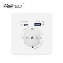 Gniazdo zasilania UE z portem ładowania USB i interfejsem typu C 2.1A 16A Panel PC 86mm Francja
