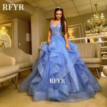 RFYR Abiti da sera a linea A Abito da ballo in pizzo Multistrato Elegante abito da principessa Abito da festa con applicazioni فساتchter annis ة Personalizzato