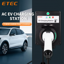 ETEC Heim-Elektroauto-Ladestation Wallbox mit Steckdose Typ 2 Stecker 22kW 32A 3-Phasen Modbus RTU LCD RFID-Karte AC 220V 230V