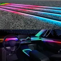 Streamer sinfónico 18 en 1, luces ambientales para coche, tira de luz LED acrílica Interior RGB, decoración de 64 colores, lámpara de ambiente, aplicación remota