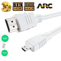 Micro HDMI Cable 4K 60Hz Bi-direction HDMI to Micro HDMI 2.0 Cable for Raspberry Pi 4B Retroid Pocket 4Pro/4/3/3+ GoPro Hero7/6