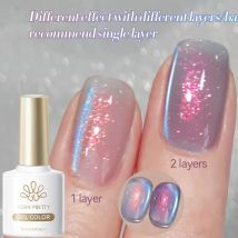 BORN PRETTY 10ml Arctic Blue Colored Cat Magnetic Gel uUltra Sparkling Auroras Soak Off UV Gel Nail Art Varnish