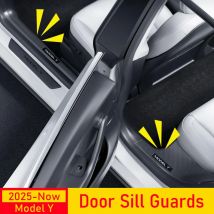 Protector de alféizar de puerta delantera y trasera para Tesla Model Y Juniper 2025 2026, cubierta de fieltro antiarañazos, tiras de umbral, accesorios interiores para coche