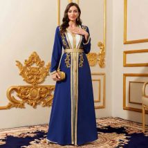 Muslimische Sets Frauen Party Kleider Jalabiya Robe Stickerei Abayas Schärpen Ramadan Marokko Dubai Arabischen Kaftan Vestidos 2-teiliger Anzug