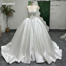 Vintage Satin Brautkleider Trägerloses Ballkleid Mono Brautkleider Ärmelloses Prinzessin Brautkleid Benutzerdefinierte Größe Vestido de Novia