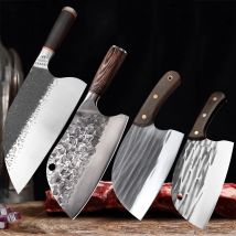 Schweres Messer Koch Hackmesser Fleisch hacken Gemüse Küchenmesser hand geschmiedete Klinge Holzgriff Metzger Schlacht messer Koch werkzeuge