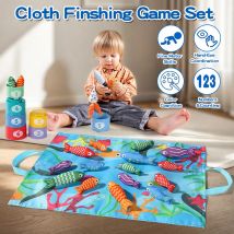 Tuch Angeln Spiel Frühe Bildung Kognitive Montessori Spielzeug Für Jungen Und Mädchen Anzahl Zählen Farbe Sortierung