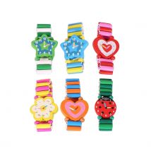 6 Pcs Wooden Watch Toy Child Toys Decorative Cartoon Fake Kids Wristbands Analog for Alarm Clocks Children
