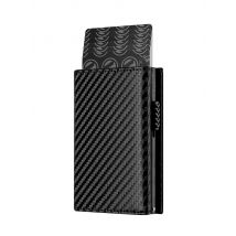 YATBEST Porta carte di credito da uomo RFID Spazzola antifurto Portafoglio pop-up portatile con aspirazione magnetica con tasca portamonete con cerniera