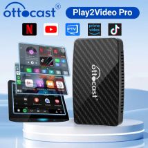 OTTOCAST Play2Video Pro Smart Ai Box inalámbrico CarPlay Android Auto adaptador para Youtube/Netflix/Tik Tok/IPTV para Kia Audi Honda