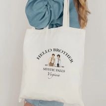 Retro Hello Brother Tragetasche, Vampir-Tagebuch-Leinentasche, Salvatore-TV-Show, geheimnisvoller Wasserfall, Virginia-Einkaufstasche, TV-Geschenk