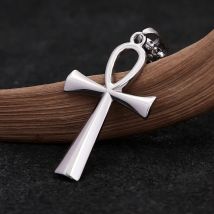 Einfache hochglanzpolierte ägyptische Ankh Kreuz Anhänger Halsketten für Männer Edelstahl Symbol des Lebens Halskette Mode Amulett Schmuck
