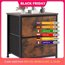 JHK Comodino Comodino Caffè Divano Tavolo da tè Armadio portaoggetti Cassettiera Espositore per vestiti per camera da letto 2 cassetti in tessuto Mobili per armadietti