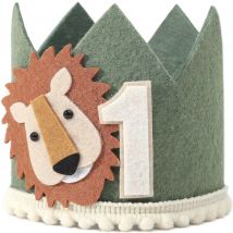 1-year-old Lion Crown Woodland Theme Happy Birthday Party Decoration Kids Boy Baby Shower Supplies