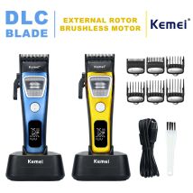 Kemei KM-1911 Professional Hair Clipper for Men DLC Blade External Rotor Brushless Motor with Base Charger Display Hair Trimmer