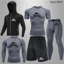 Abbigliamento da uomo Abbigliamento sportivo Palestra Fitness Tute a compressione Set da corsa Sport Outdoor Jogging Set da 5 pezzi aderente ad asciugatura rapida Rashguard