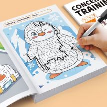 Labirinto Gioco Libro Miglioramento dello sviluppo cognitivo Formazione dell'attenzione Concentrazione specifica Puzzle Pagine colorate per età 3-8