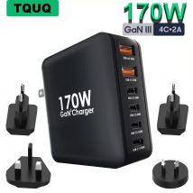 Caricabatterie USB GaN da 170W caricabatterie rapido da 100W caricabatterie a ricarica rapida PD per iPhone 15 14 13 12 11 Pro Max QC3.0 adattatore per caricabatterie di tipo C