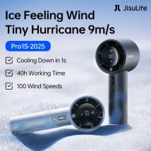 JISULIFE New Upgrade Portable Fan Pro1S 2025,100 Levels,LED Display,5000mAh Rechargeable,Travel Essentials,Personal Handheld Fan
